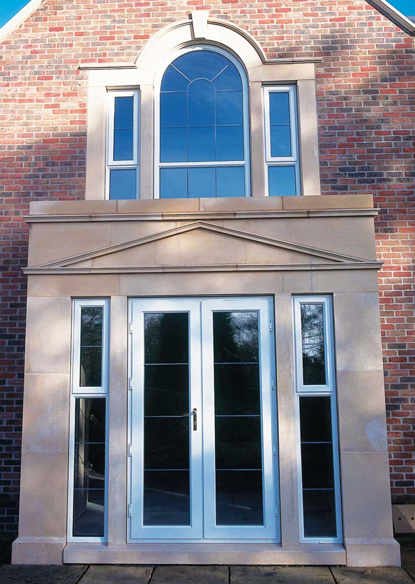 shield arch with french doors